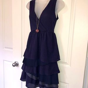 SOLD - Anthropologie 💙 Rio Rao Navy Ruffle Dress